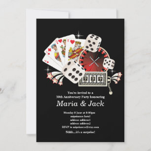 Cartão de Jogada Poker, convite para festa do cas