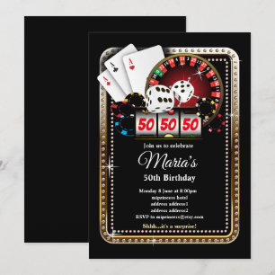 Cartão de Jogada Poker, convite para festa do cas