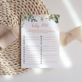 Cartão de Jogo ABC para Bebê Chá de fraldas do out