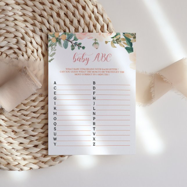 Cartão de Jogo ABC para Bebê Chá de fraldas do out (Criador carregado)