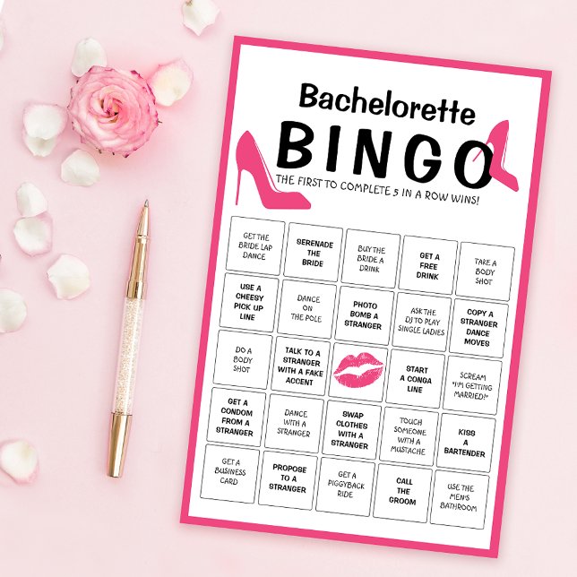 Cartão de Jogo Bingo Bachelorette Personalizável (Criador carregado)