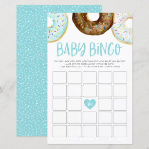 Cartão de Jogo Bingo Chá de fraldas do Watercolor