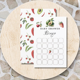 Cartão de Jogo Bingo de Chá de fraldas Branco Fres