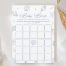 Cartão de Jogo Bingo de Chá de fraldas Costeiro de