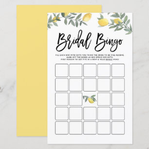 Cartão de Jogo Bingo de Chá de panela Boho Lemon