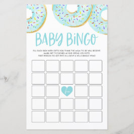 Cartão de Jogo Bingo do Chá de fraldas Azul Rosqui