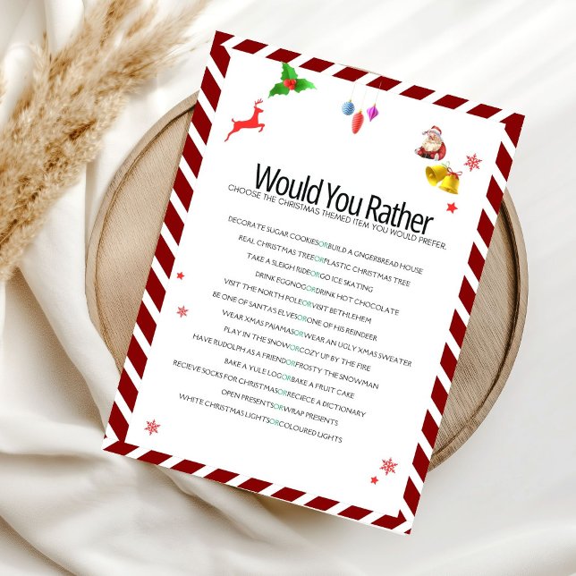 Cartão de jogo 'Christmas would you rather' (Criador carregado)