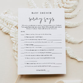 Cartão de Jogo da Pesquisa de Chá de fraldas STELL