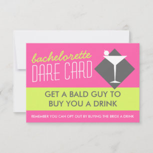 Cartão de jogo DARE de Bachelorette Retro Moderno
