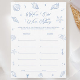 Cartão de Jogo de Adivinhação da Idade do Chá de B