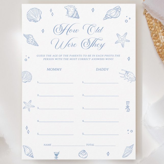 Cartão de Jogo de Adivinhação da Idade do Chá de B (Criador carregado)