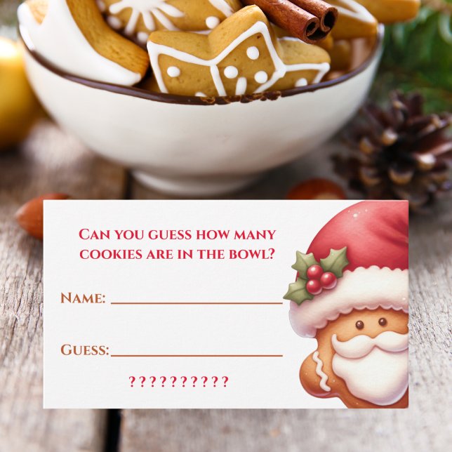 Cartão de Jogo de Adivinhação de Biscoito de Natal (Get these cards today and make the Christmas contest run smoothly.)