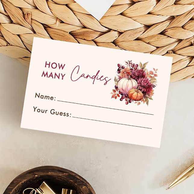 Cartão de Jogo de Adivinhação de Doces de Abóbora  (Criador carregado)