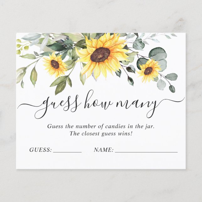 Cartão de Jogo de Advinhação de Eucalipto Elegante (Frente)