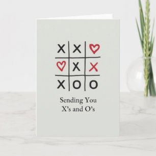 Cartão de Jogo de Amor Abraços Beijos Xoxo