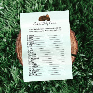 Cartão de Jogo de Bebê Animal Bears da Forest Ad