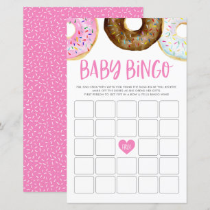 Cartão de Jogo de Bebê de Rosquinhas Rosa e Chocol