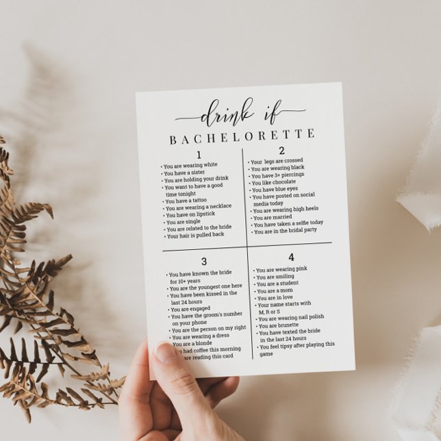 Cartão de Jogo de Bebida Personalizado para Festa  (Criador carregado)