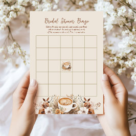 Cartão de Jogo de Bingo Café para Chá de Noiva