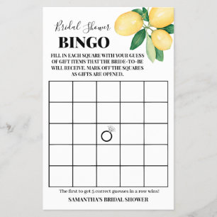 Cartão de Jogo de Bingo Chá de panela Lemons