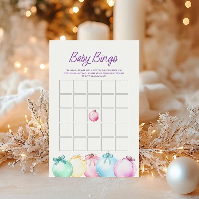 Cartão de Jogo de Bingo de Bebê no Natal de Invern (Christmas Baby Bingo Card)