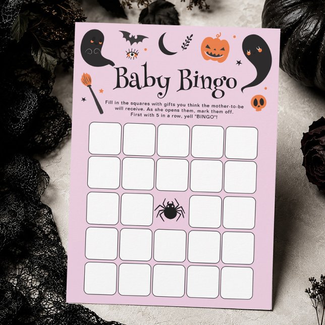 Cartão de Jogo de Bingo de Chá de Bebê de Hallowee (Criador carregado)
