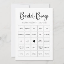 Cartão de Jogo de Bingo de Chá de Noiva Minimalist
