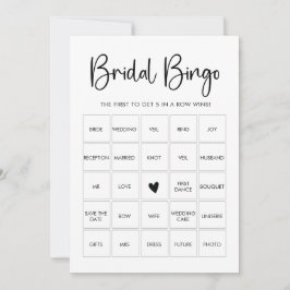 Cartão de Jogo de Bingo de Chá de Noiva Minimalist