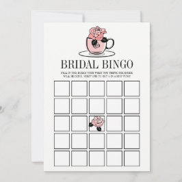 Cartão de Jogo de Bingo de Chá e Flores para Chá d