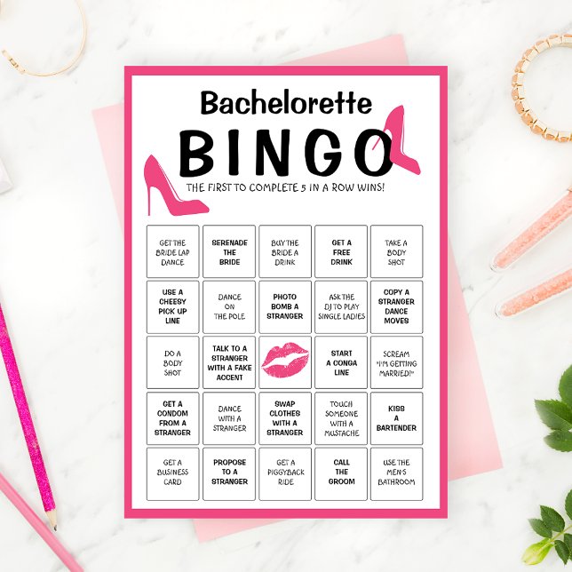 Cartão de Jogo de Bingo de Festa de solteira Perso (Criador carregado)