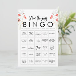 Cartão de Jogo de Bingo de Flores Silvestres Elega