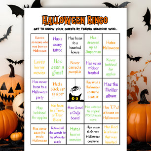Cartão de Jogo de Bingo de Gelo Humano de Hallowee
