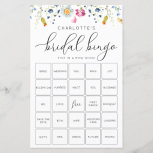 Cartão de Jogo de Bingo Floral Rosa Personalizável