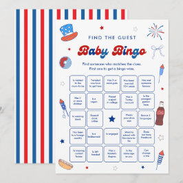 Cartão de Jogo de Bingo para Chá de Bebê de 4 de J