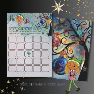 Cartão de Jogo de Bingo para Chá de Bebê de invern