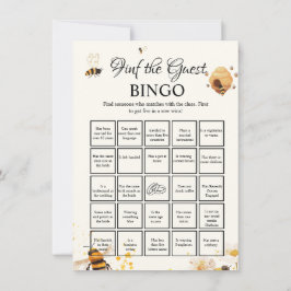 Cartão de Jogo de Bingo para Chá de Noiva Bee Find