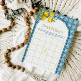 Cartão de Jogo de Bingo para Chá de Noiva de Limão