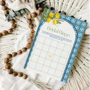 Cartão de Jogo de Bingo para Chá de Noiva de Limão