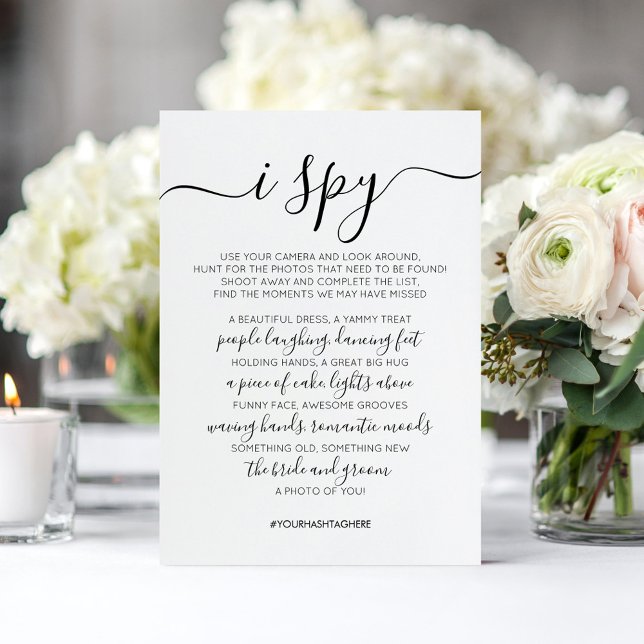 Cartão de Jogo de Caça de Foto de Casamento I Spy (Criador carregado)