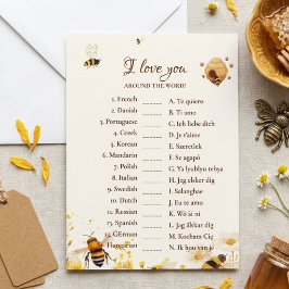 Cartão de jogo de casamento Bee love you around th