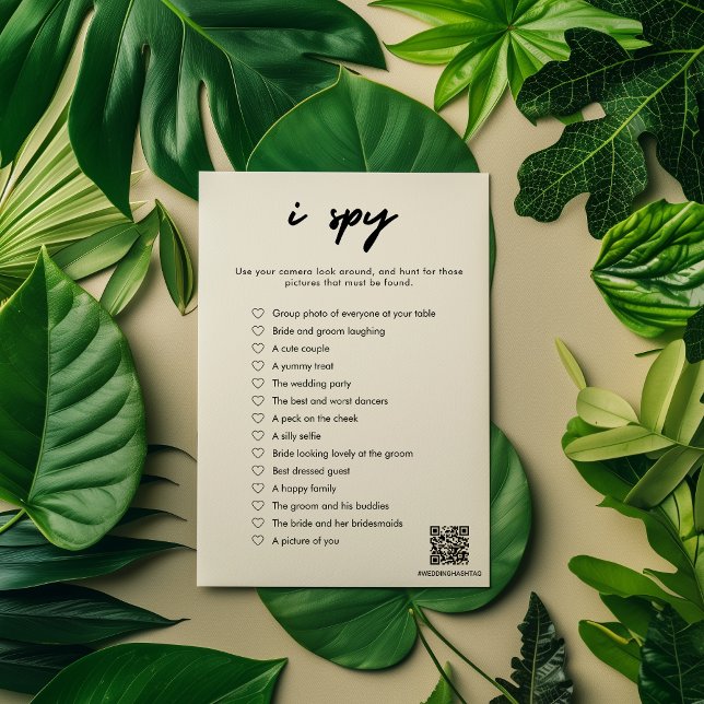 Cartão de Jogo de Casamento Moderno I Spy (Criador carregado)