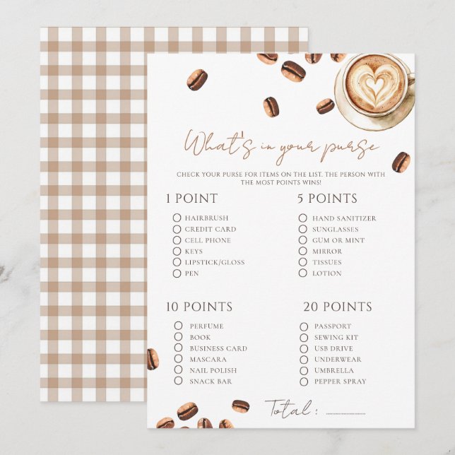 Cartão de Jogo de Chá de Bebê Baby is Brewing Coff (Frente/Verso)