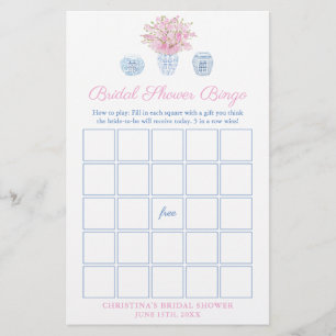 Cartão De Jogo De Chá De Bingo, Bridal, bonito, Ro