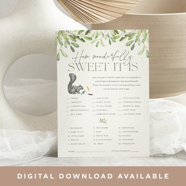 Cartão de Jogo de Chá de fraldas de Esquilo Woodla (Criador carregado)