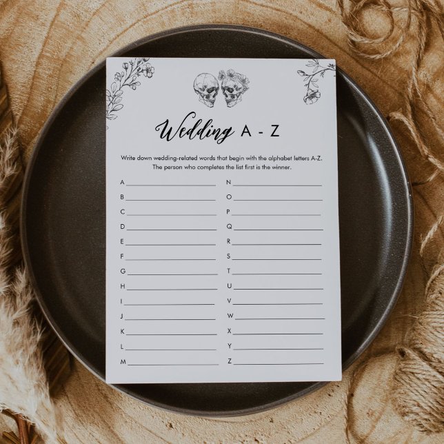 Cartão de Jogo de Chá de panela A-Z de Casamento d (Criador carregado)