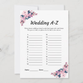 Cartão de Jogo De Chá de panela A-Z De Casamento F