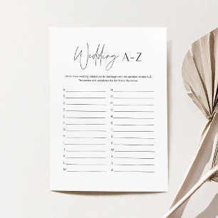 Cartão de Jogo de Chá de panela A-Z HARLOW Wedding