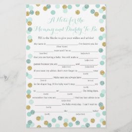 Cartão de Jogo de Conselhos de Chá de fraldas com 