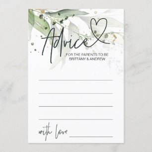 Cartão de Jogo de Conselhos do Chá de fraldas Eu