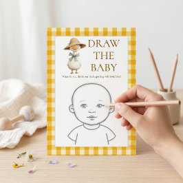 Cartão de Jogo de Desenho para Chá de Bebê em Xadr